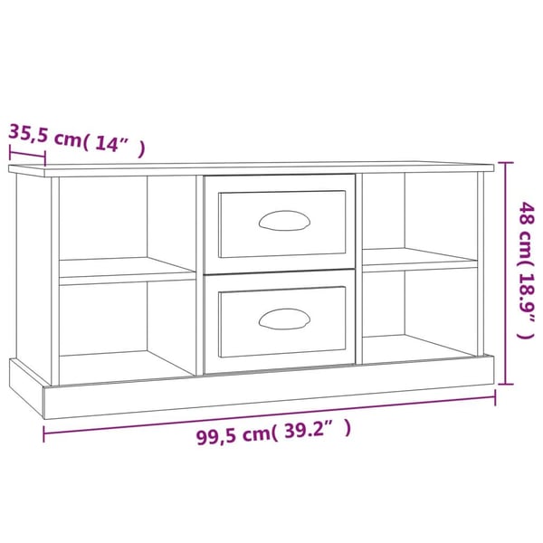 vidaXL TV-benk hvit 99,5x35,5x48 cm konstruert tre