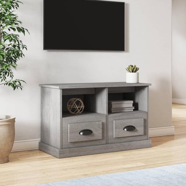 vidaXL tv-bord 80x35x50 cm konstrueret træ grå sonoma-eg