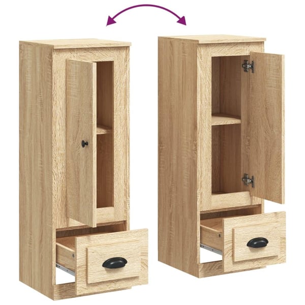 vidaXL Highboard sonoma eik 36x35,5x103,5 cm konstruert tre