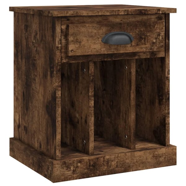 vidaXL sengeborde 2 stk. 43x36x50 cm røget egetræsfarve