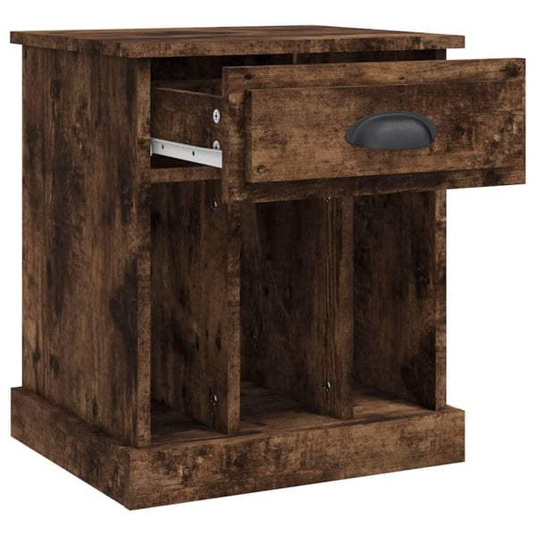 vidaXL sengeborde 2 stk. 43x36x50 cm røget egetræsfarve