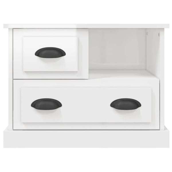 vidaXL sengebord 60x39x45 cm hvid højglans