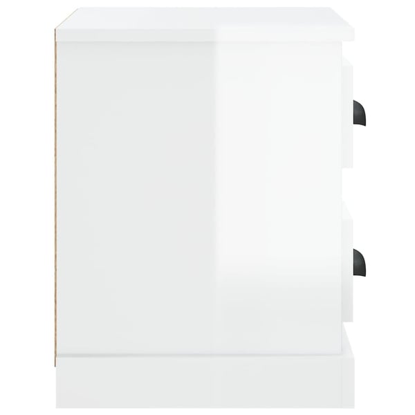 vidaXL Nattbord høyglans hvit 60x35,5x45 cm