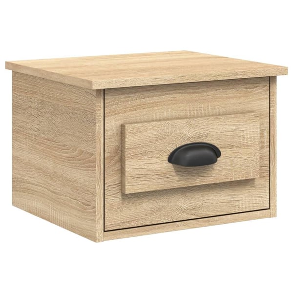 vidaXL væghængt sengebord 41,5x36x28 cm sonoma-eg