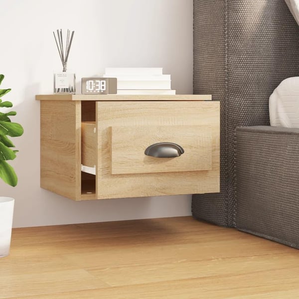 vidaXL Veggmonterte nattbord 2 stk sonoma eik 41,5x36x28 cm