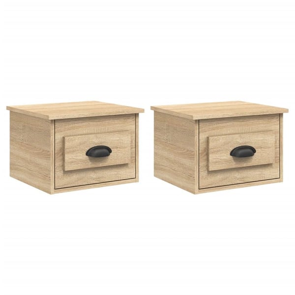 vidaXL Veggmonterte nattbord 2 stk sonoma eik 41,5x36x28 cm