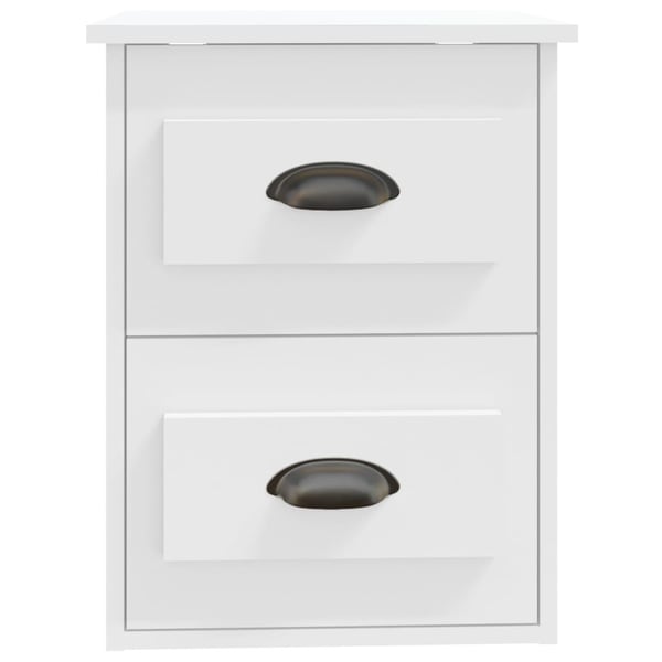 vidaXL Veggmontert nattbord hvit 41,5x36x53 cm