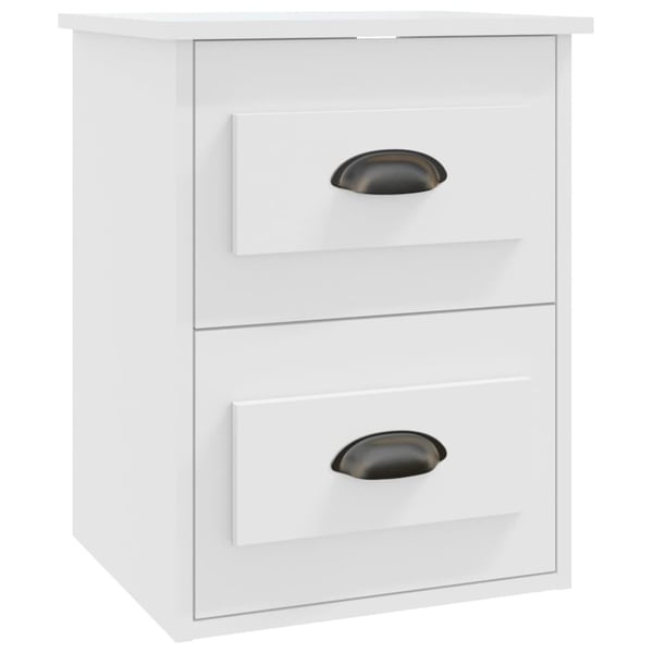 vidaXL Veggmontert nattbord hvit 41,5x36x53 cm