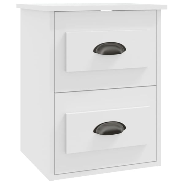 vidaXL Veggmonterte nattbord 2 stk hvit 41,5x36x53 cm