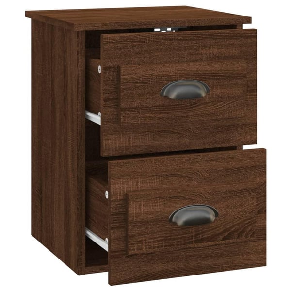vidaXL Veggmontert nattbord brun eik 41,5x36x53 cm