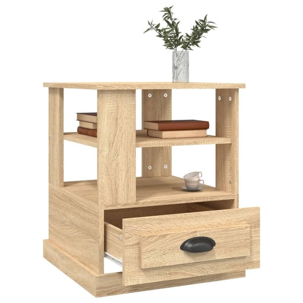 vidaXL Sidebord sonoma eik 50x50x60 cm konstruert tre