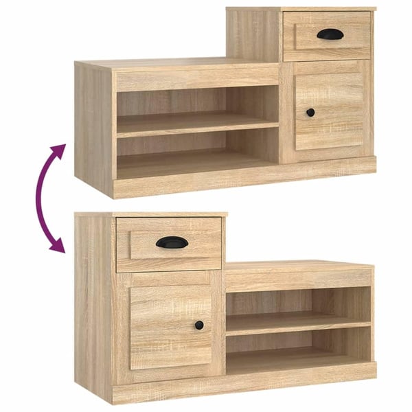 vidaXL Skoskap sonoma eik 100x42x60 cm konstruert tre