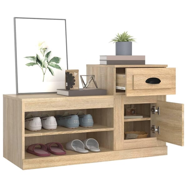 vidaXL Skoskap sonoma eik 100x42x60 cm konstruert tre