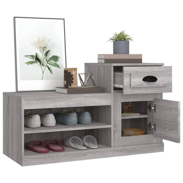 vidaXL Skoskap grå sonoma 100x42x60 cm konstruert tre