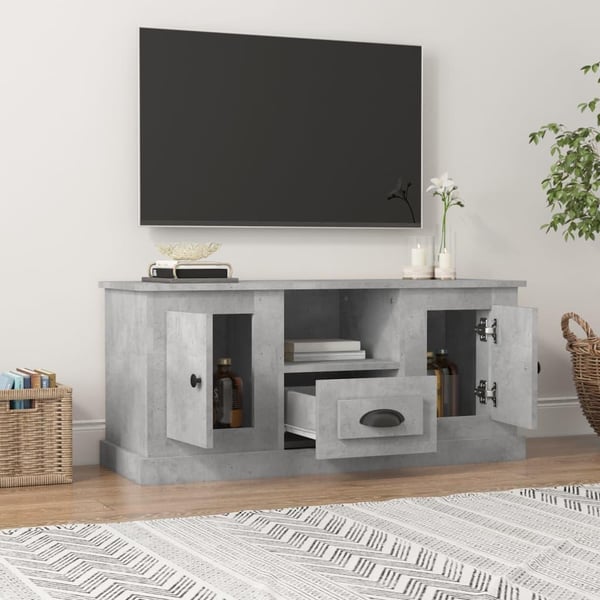 vidaXL TV-benk betonggrå 100x35,5x45 cm konstruert tre