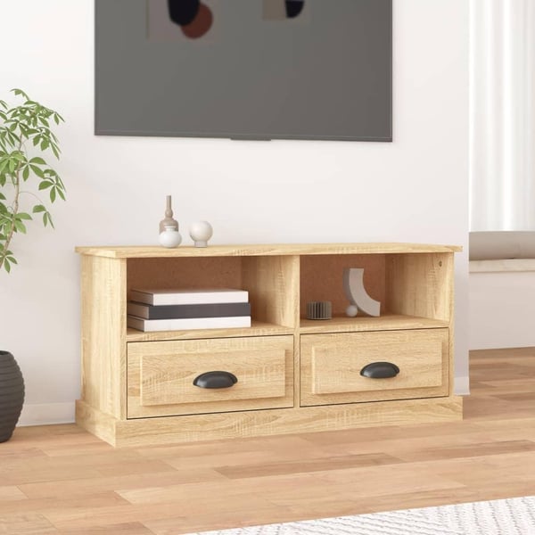 vidaXL TV-benk sonoma eik 93x35,5x45 cm konstruert tre