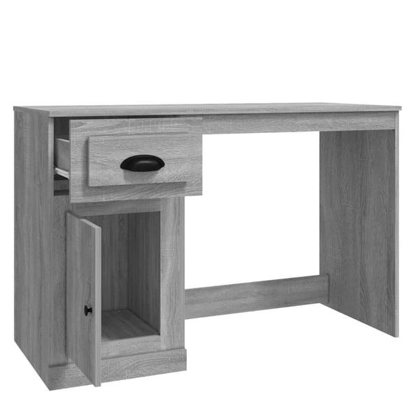 vidaXL Skrivebord med skuff grå sonoma 115x50x75 cm konstruert tre