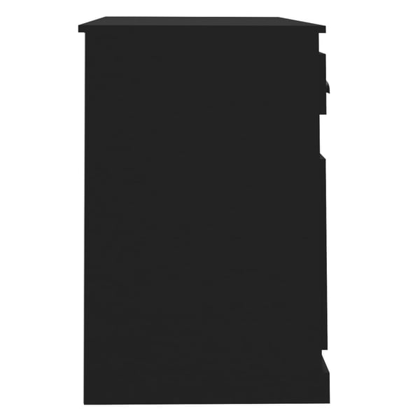 vidaXL Skrivebord med skuff svart 115x50x75 cm konstruert tre