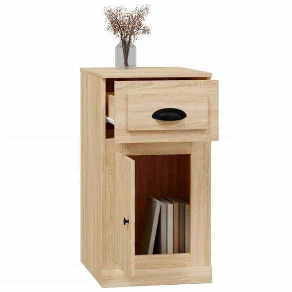 vidaXL Sideskap med skuff sonoma eik 40x50x75 cm konstruert tre