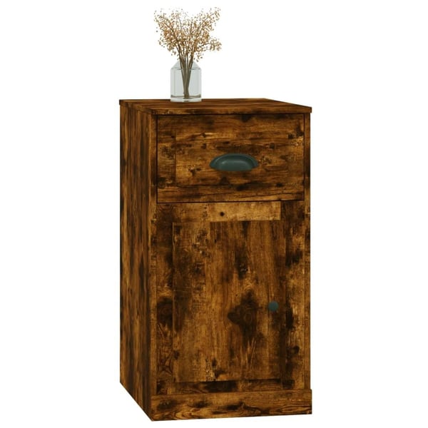 vidaXL Sideskap med skuff røkt eik 40x50x75 cm konstruert tre