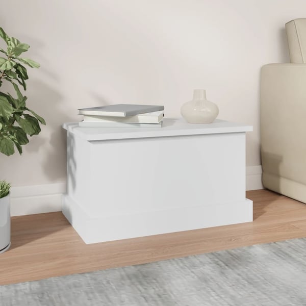 vidaXL Oppbevaringsboks hvit 50x30x28 cm konstruert tre