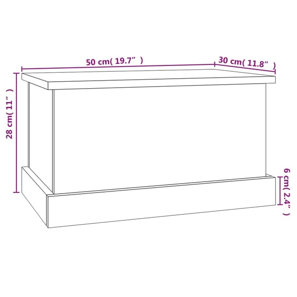 vidaXL Oppbevaringsboks røkt eik 50x30x28 cm konstruert tre