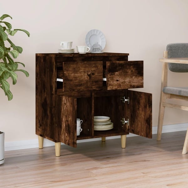 vidaXL Skjenk røkt eik 60x35x70 cm konstruert tre
