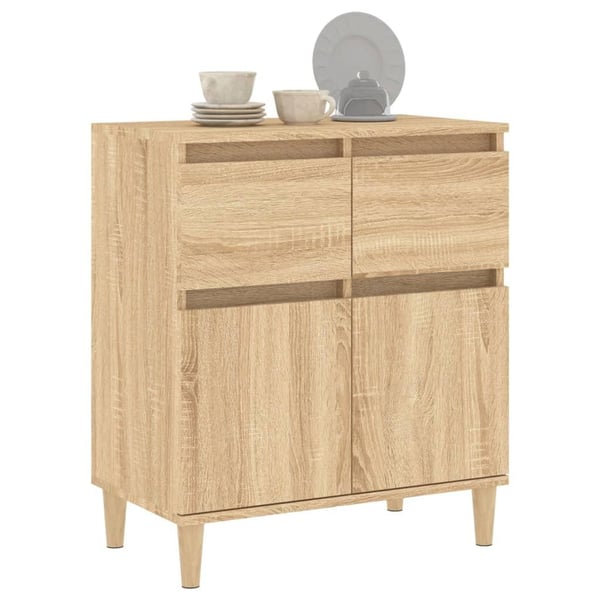 vidaXL Skjenk sonoma eik 60x35x70 cm konstruert tre