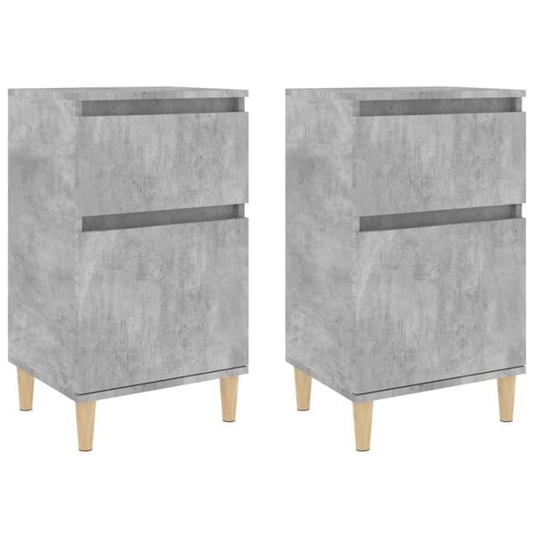 vidaXL Sängbord betonggrå 2 st 40x35x70 cm