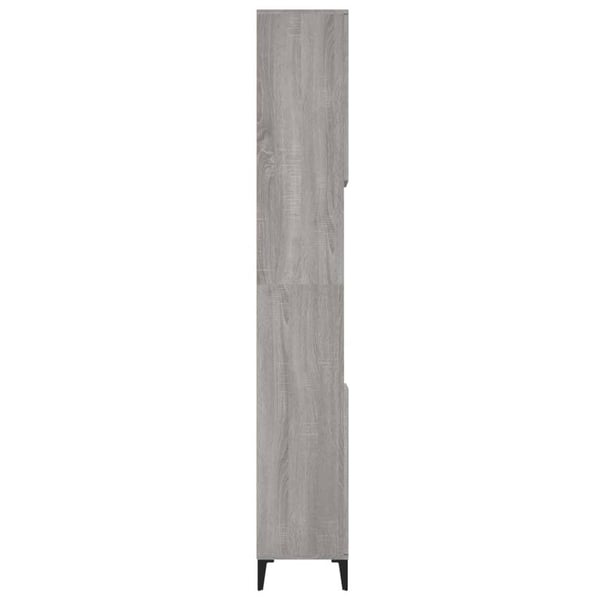 vidaXL Baderomsskap grå sonoma eik 30x30x190 cm konstruert tre