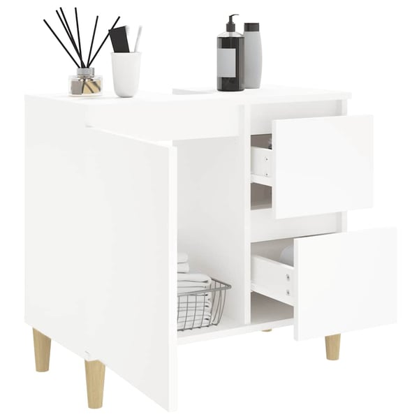 vidaXL Baderomsskap hvit 65x33x60 cm konstruert tre