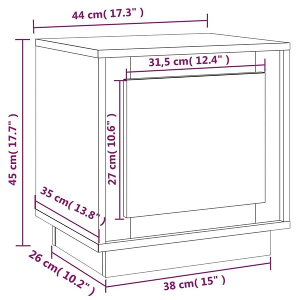 vidaXL Nattbord 2 stk brun eik 44x35x45 cm konstruert tre
