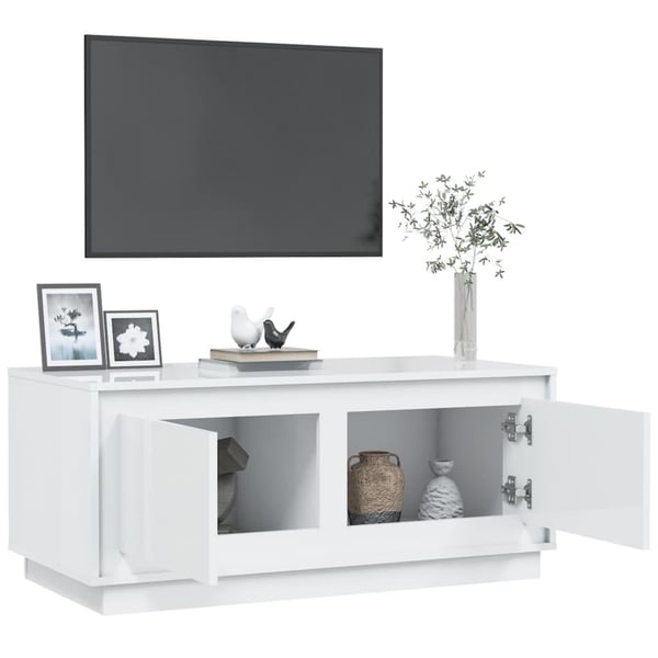 vidaXL Salongbord høyglans hvit 102x50x44 cm konstruert tre