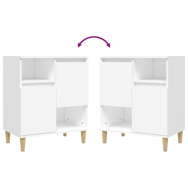 vidaXL Skjenk hvit 60x35x70 cm konstruert tre