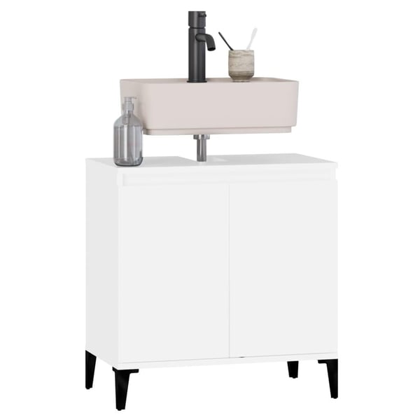 vidaXL Servantskap hvit 58x33x60 cm konstruert tre