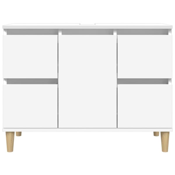 vidaXL Servantskap hvit 80x33x60 cm konstruert tre