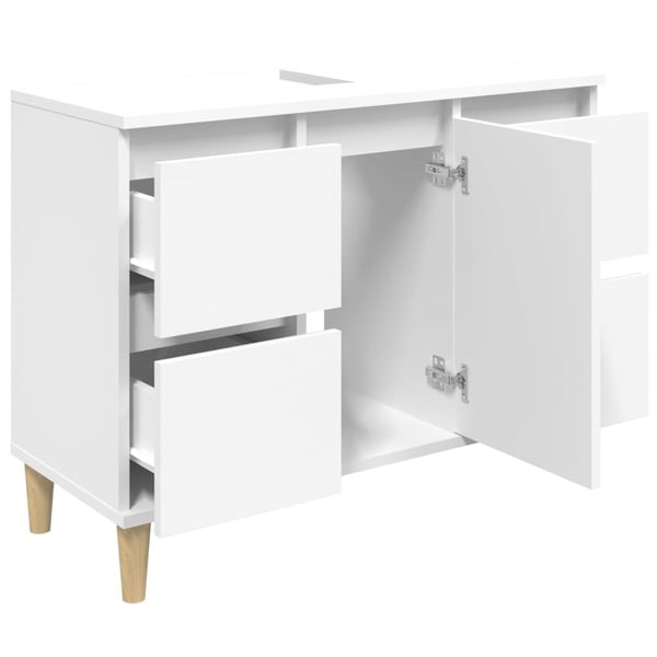vidaXL Servantskap hvit 80x33x60 cm konstruert tre