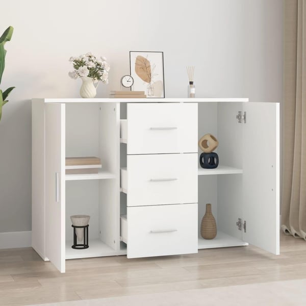 vidaXL Skjenk hvit 91x29,5x65 cm konstruert tre