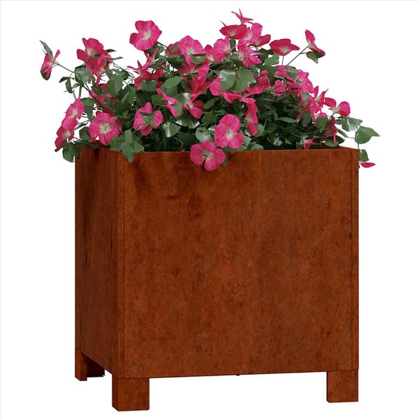 vidaXL Plantekasser med ben rust 30x30x30 cm cortenstål