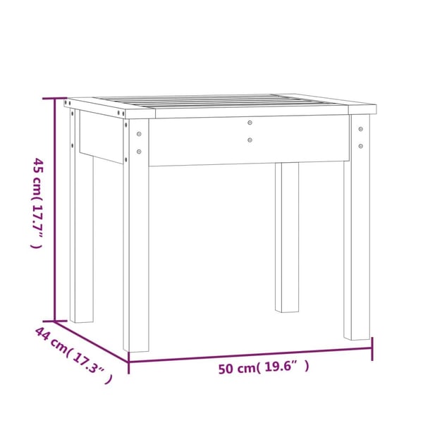 vidaXL Hagebenk 50x44x45 cm heltre douglasgran
