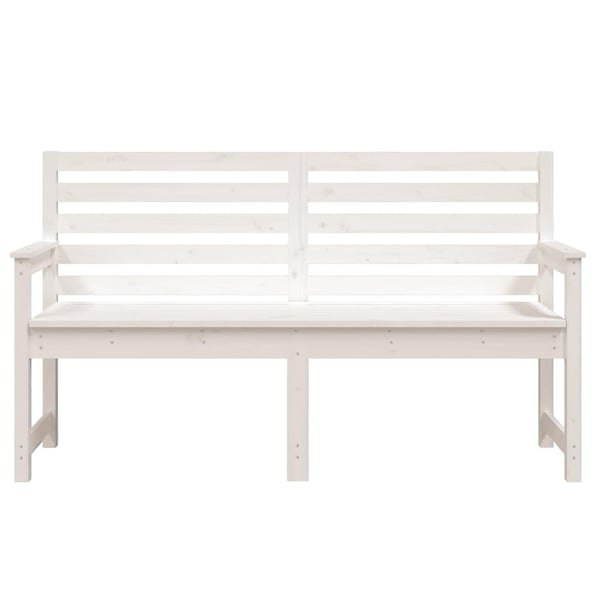 vidaXL havebænk 159,5x48x91,5 cm massivt fyrretræ hvid