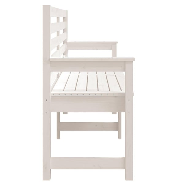 vidaXL havebænk 159,5x48x91,5 cm massivt fyrretræ hvid