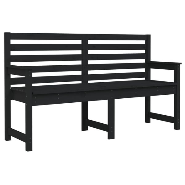 vidaXL Puutarhapenkki musta 159,5x48x91,5 cm täysi mänty