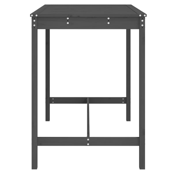 vidaXL Puutarhapöytä harmaa 121x82,5x110 cm täysi mänty