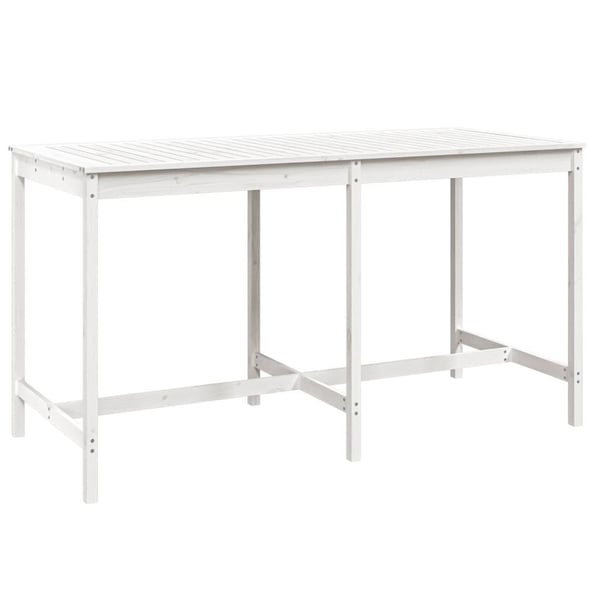 vidaXL Hagebord hvit 203,5x90x110 cm heltre furu