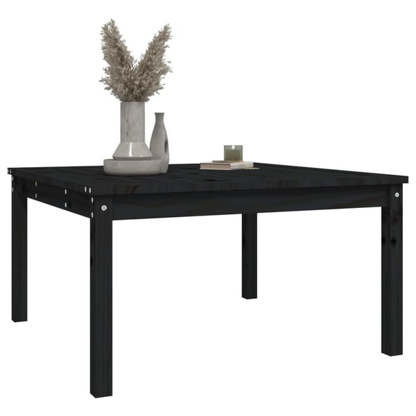 vidaXL Hagebord svart 82,5x82,5x45 cm heltre furu