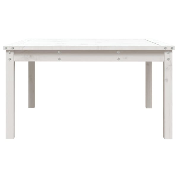 vidaXL Hagebord hvit 82,5x82,5x45 cm heltre furu