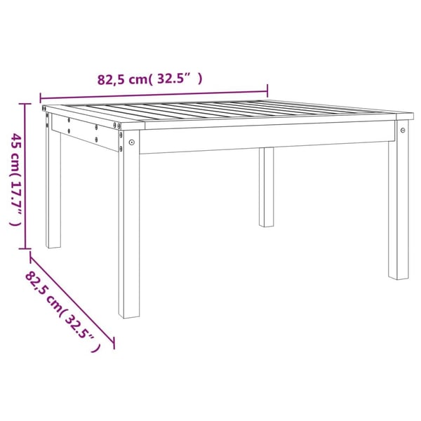 vidaXL Hagebord 82,5x82,5x45 cm heltre douglasgran