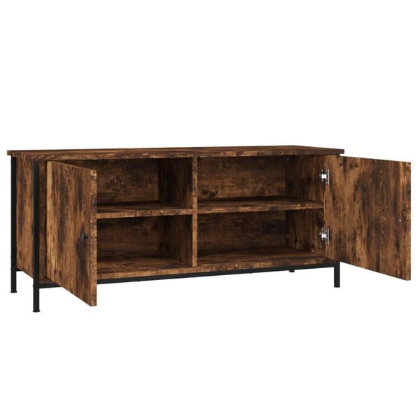 vidaXL tv-bord med låger 102x35x45 cm konstrueret træ røget egetræ