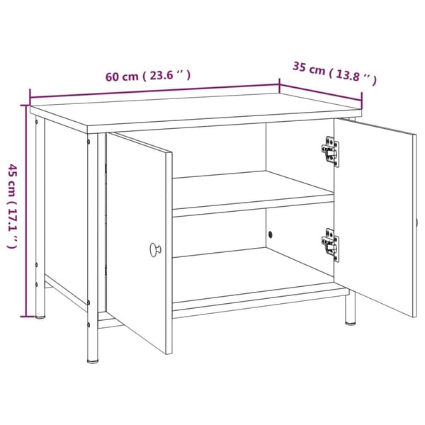 vidaXL TV-benk med dører grå sonoma 60x35x45 cm konstruert tre